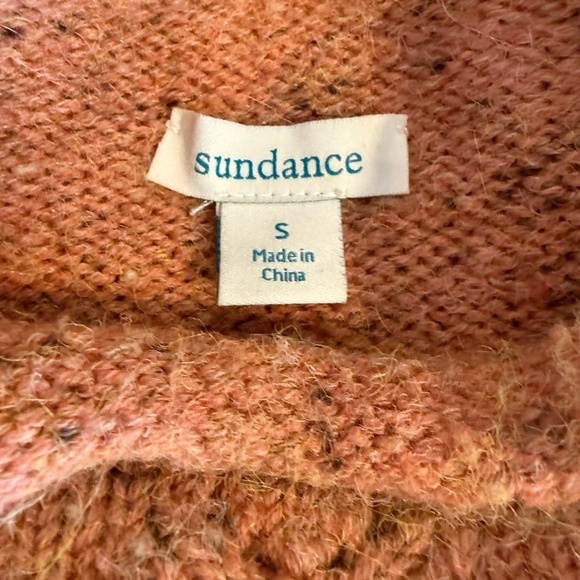 Sundance Knit Pointel Coral Peach Multi Flecked Longsleeve Mockneck sweater - Picture 8 of 8